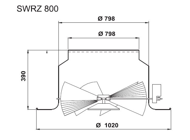 SWR-250 диффузор вихревой — Габаритные размеры