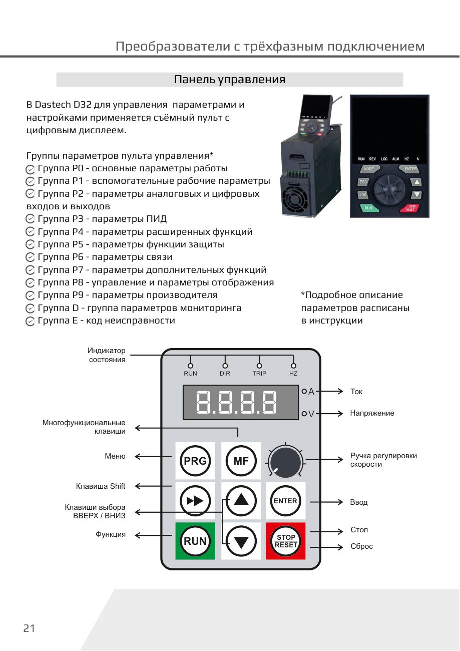 Панель управления D32 Dastech D32-T3-22G/30P